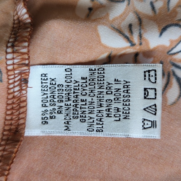 Louis Dell'Olio Geometric Pattern LS Tunic Top XS Burnt Orange/Rust - Picture 9 of 14